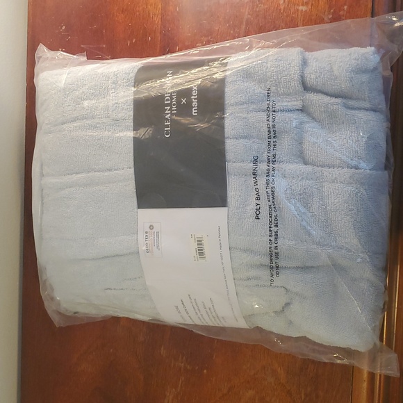 Clean Design Hone x Martex Low Lint 100% Cotton Robe S/M Light Blue - Picture 5 of 7